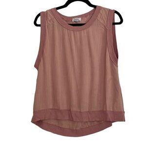 Fate pink cropped exposed seam tank size m